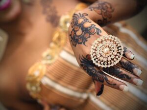 Henna art in an African wedding