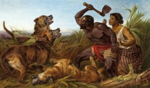 African Defending his Woman